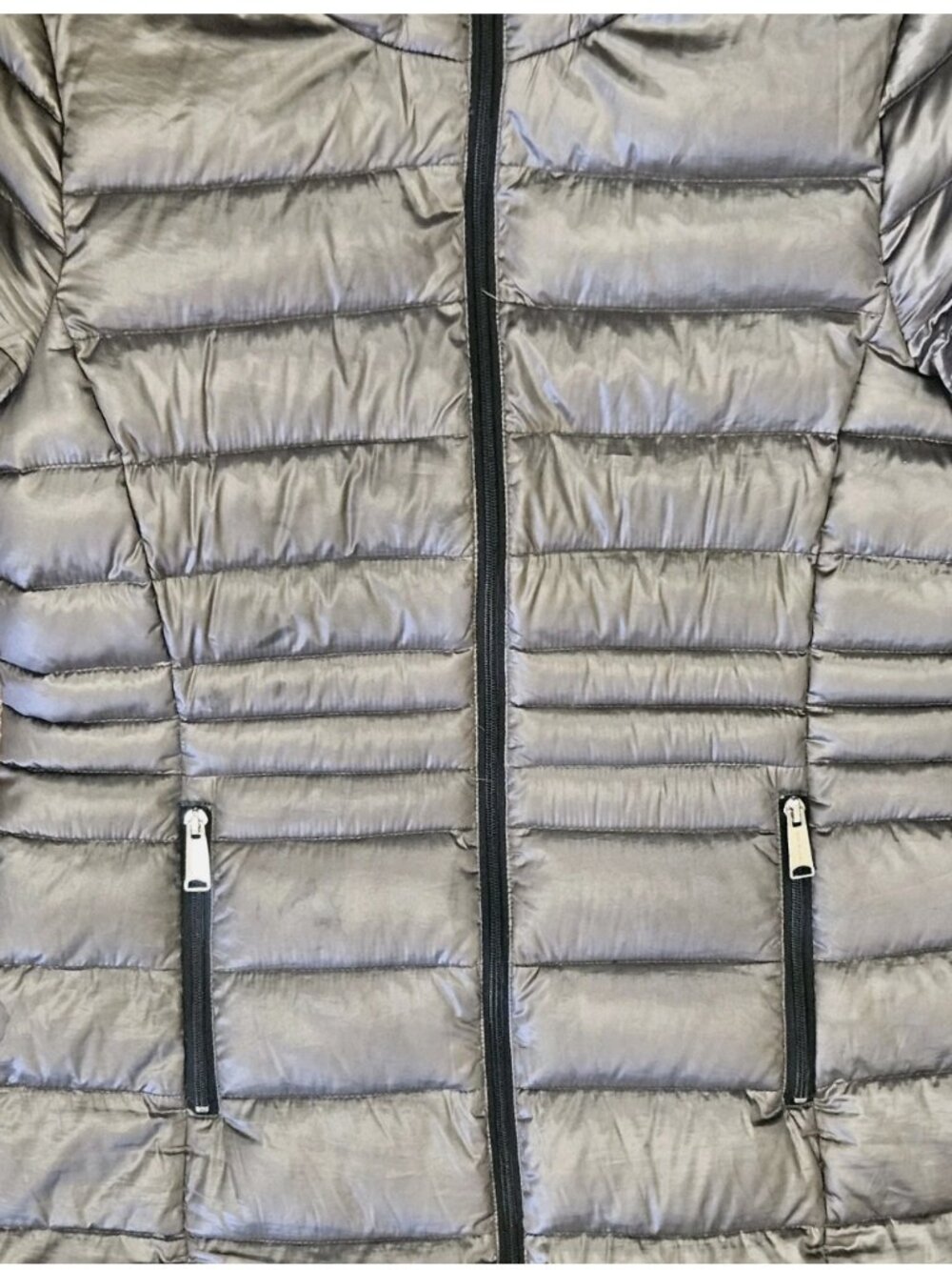 Andrew Marc Packable Down Puffer Silver Pewter Coat Womens Medium - Picture 6 of 8